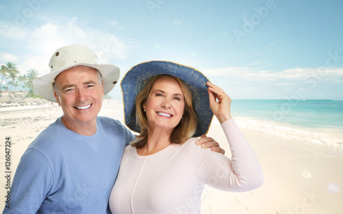 Senior couple on a beach.