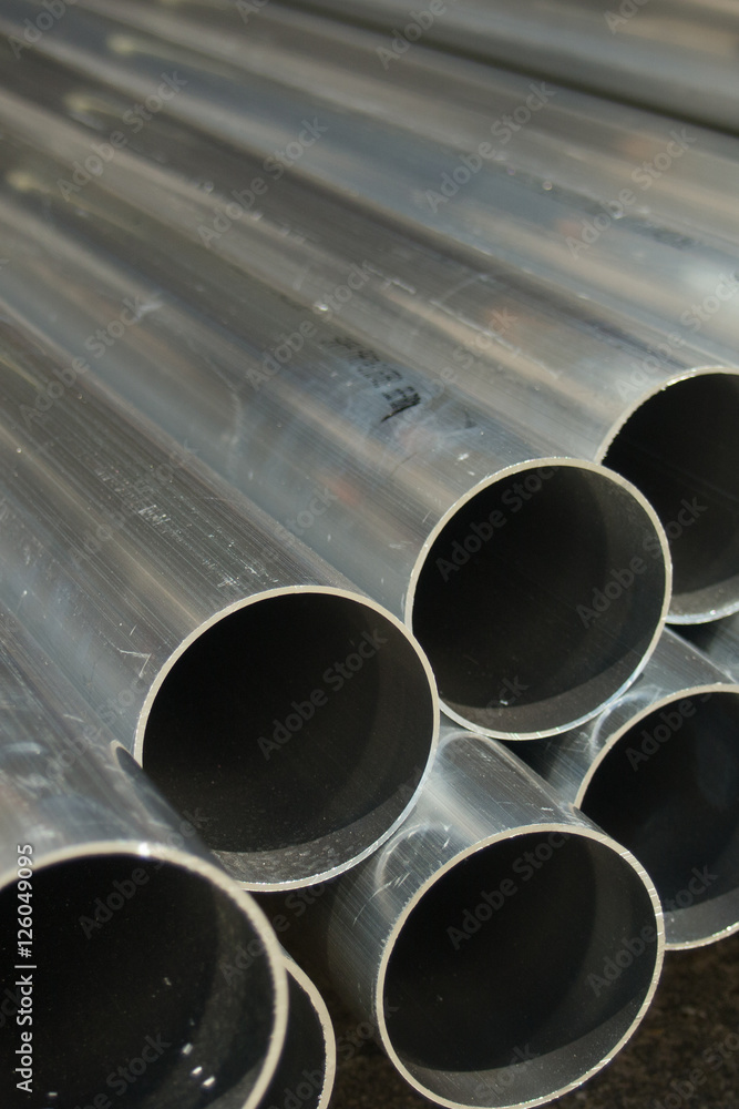 Stack of Many Pipes at the Construction Site Stack of Many Pipes at the Construction Site