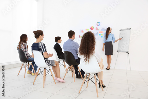 Business trainer giving pre...