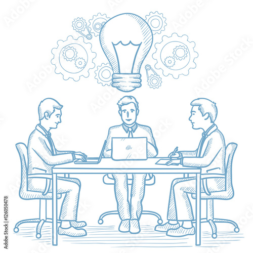 Business team working on new business idea.