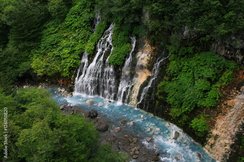 Biei waterfall of Shirahige of summer