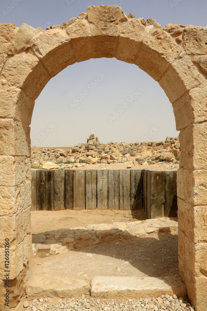 Archaeological site of Shivta. (Old incense caravan town). Néguev. Israël.