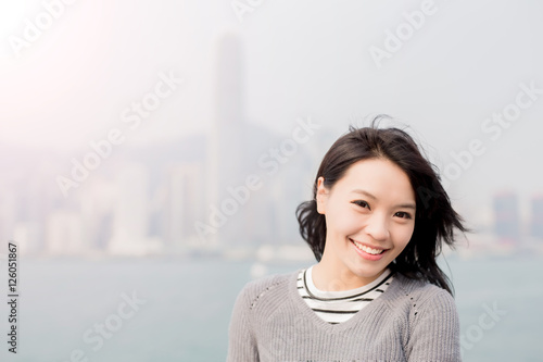 Photography woman smile  in hongkong