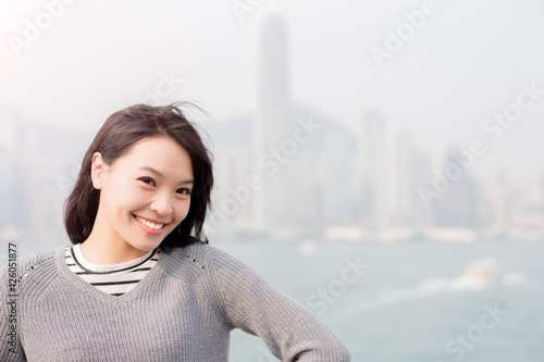 Photography woman smile  in hongkong