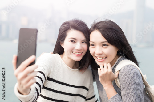 Photography beauty woman selfie in hongkong
