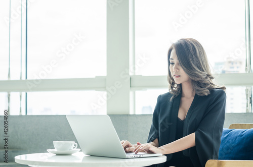 Beautiful businesswoman working at office