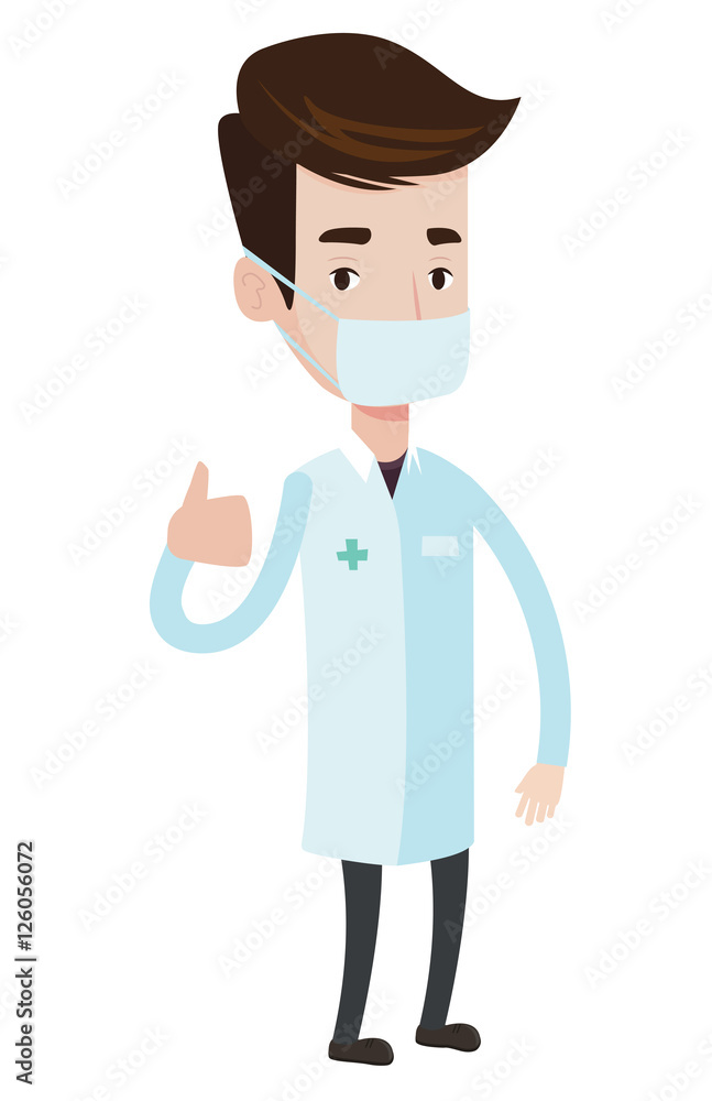 Doctor giving thumbs up vector illustration. Doctor giving thumbs up vector illustration.