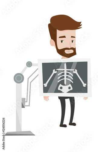 Patient during x ray procedure vector illustration