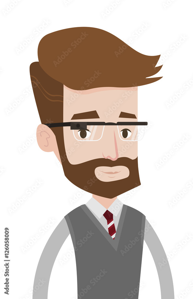 Young man wearing smart glass vector illustration. Young man wearing smart glass vector illustration.