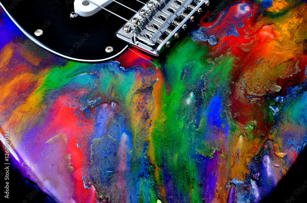 Rainbow Electric guitar Stock Photo | Adobe Stock