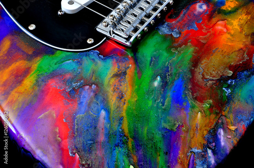 Fototapeta Naklejka Na Ścianę i Meble -  Rainbow Electric guitar