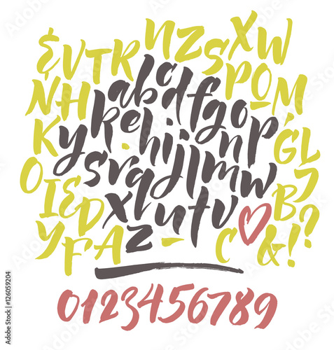 Vector alphabet. Hand drown letters