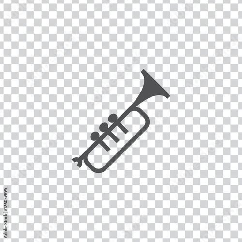 Trumpet icon vector, clip art. Also useful as logo, silhouette and illustration. photo
