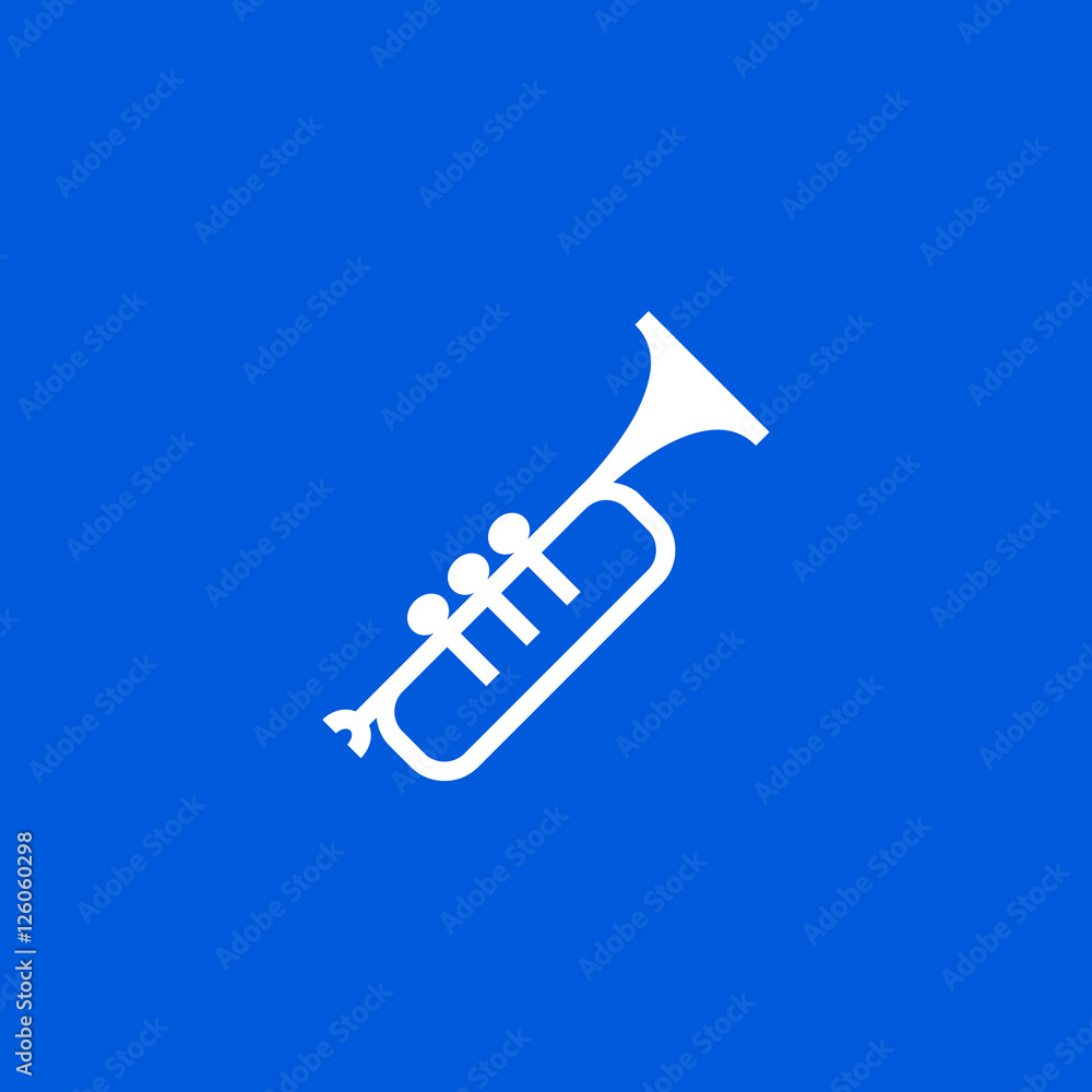 Trumpet icon vector, clip art. Also useful as logo, silhouette and ...