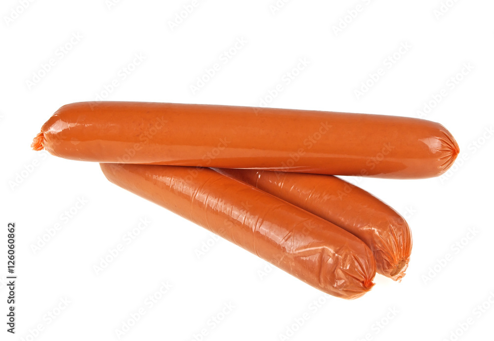 Sausages isolated on a white background Sausages isolated on a white background
