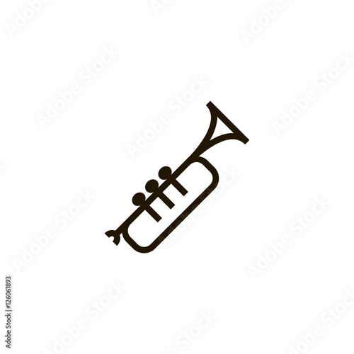 Trumpet icon vector, clip art. Also useful as logo, silhouette and illustration.