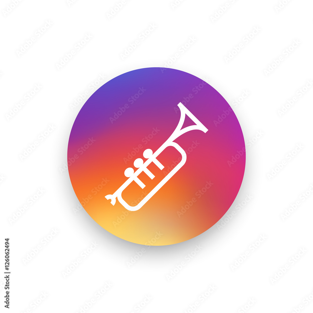 Trumpet icon vector, clip art. Also useful as logo, circle app icon, silhouette and illustration. Trumpet icon vector, clip art. Also useful as logo, circle app icon, silhouette and illustration.