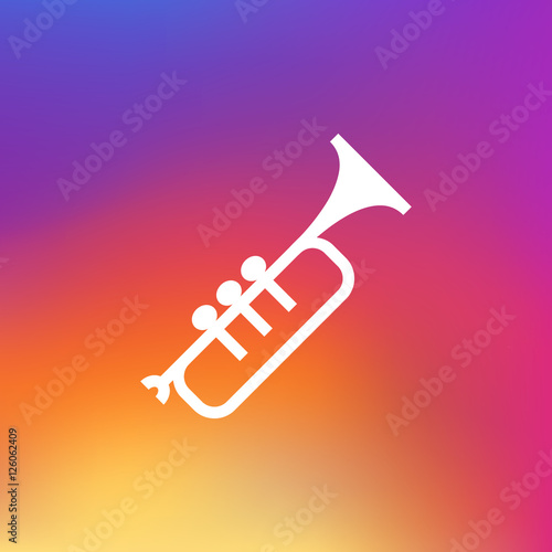 Trumpet icon vector, clip art. Also useful as logo, silhouette and illustration.
