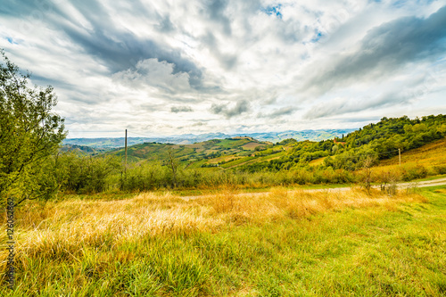 Emilia Romagna, Italy, fields on hills