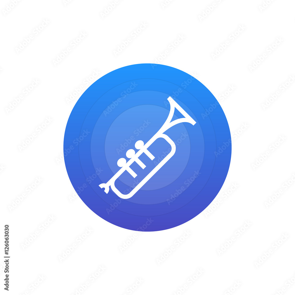 Trumpet icon vector, clip art. Also useful as logo, circle app icon, silhouette and illustration. Trumpet icon vector, clip art. Also useful as logo, circle app icon, silhouette and illustration.