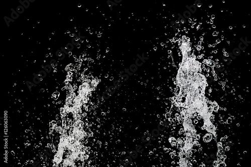 water splash isolated on black