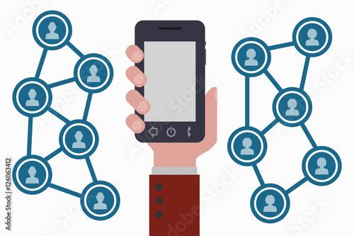 hand, smartphone and social networks