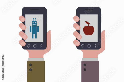 smartphone and two operating systems