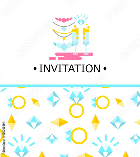 wedding illustration of invitation
