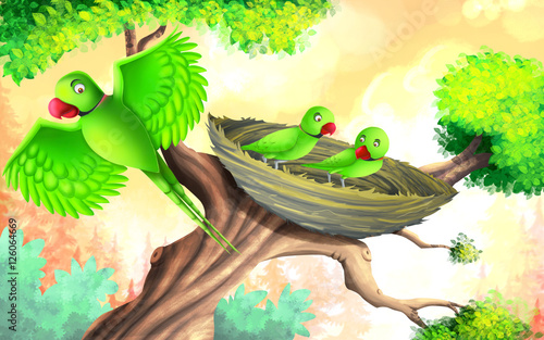 The twins (story of parrots...