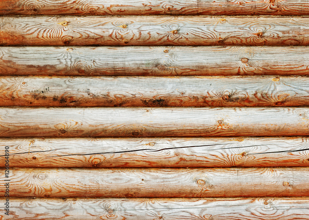 Natural background pattern of log wall. Textures of wooden logs. Natural background pattern of log wall. Textures of wooden logs.