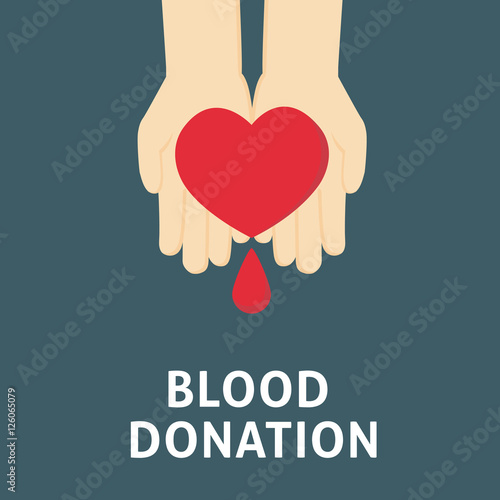 People Hand Giving Love Against Blood Donation