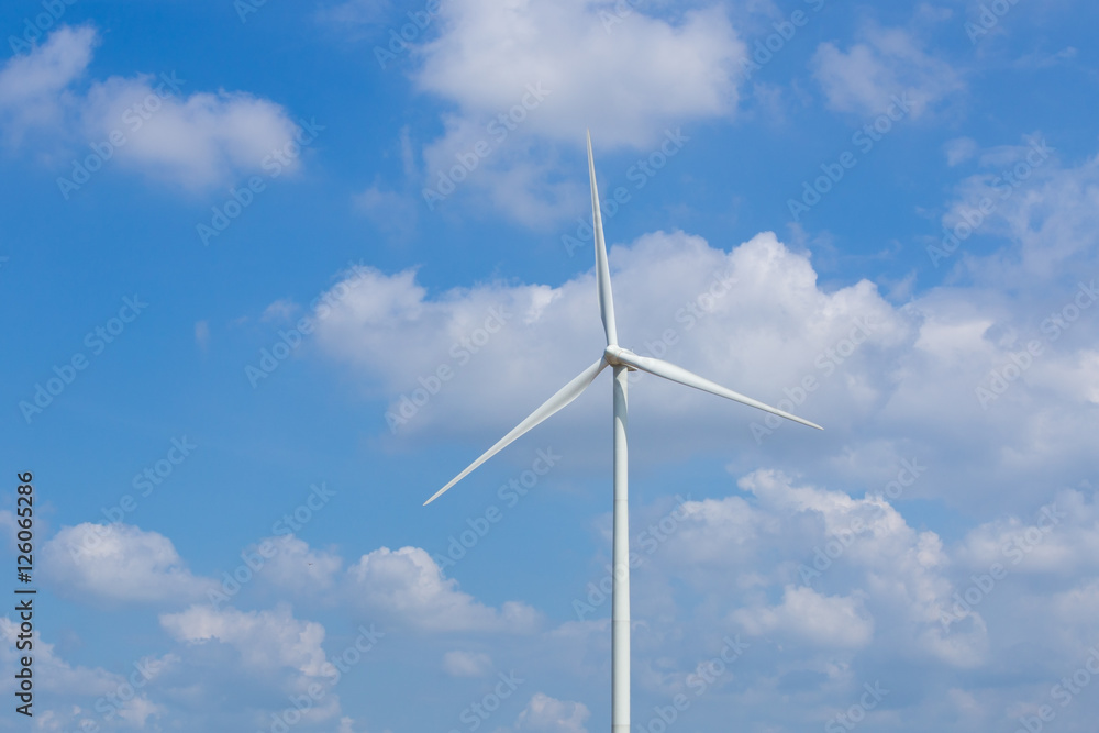 Wind Turbine in wind farm with sky Wind Turbine in wind farm with sky