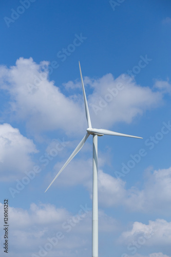 Wind Turbine in wind farm with sky © geargodz