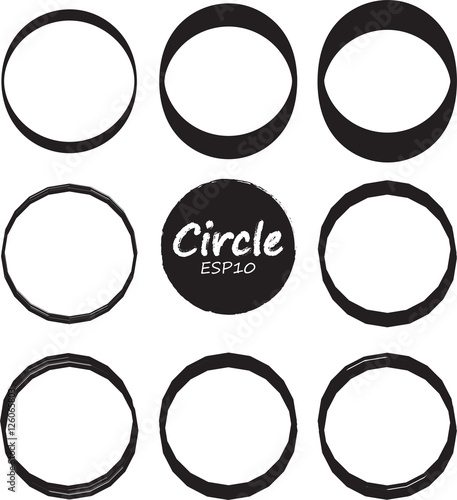 Set of 9 circles,Vector design elements.