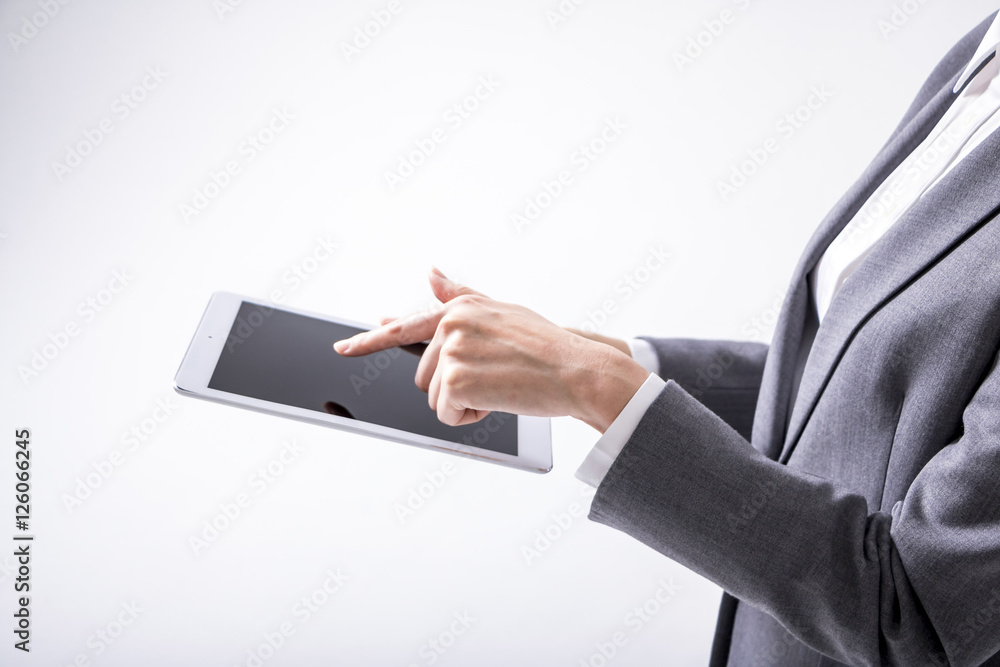 business woman using tablet pc business woman using tablet pc