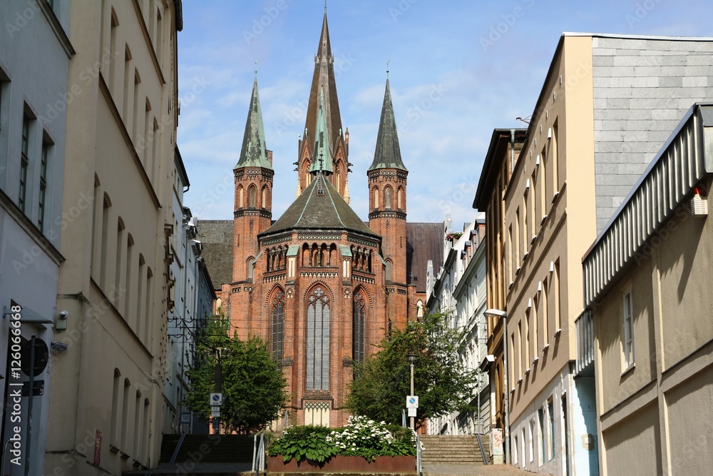 Fototapeta premium Paul Church in Schwerin, Mecklenburg Vorprommern Germany