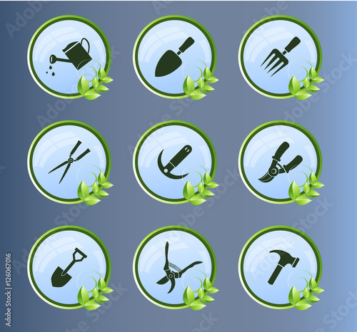 Icons, Gardening Tools, Collection 