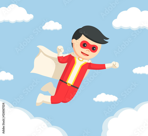 super hero flying on the sky