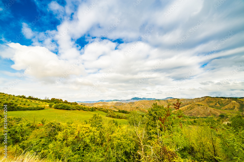 Emilia Romagna, Italy, gullies and countryside