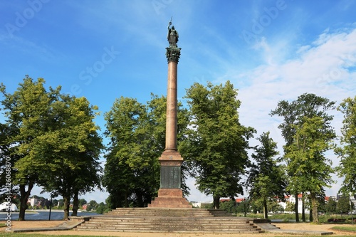 Victory Column in Old Garden in Schwerin, Mecklenburg Vorpommern Germany
