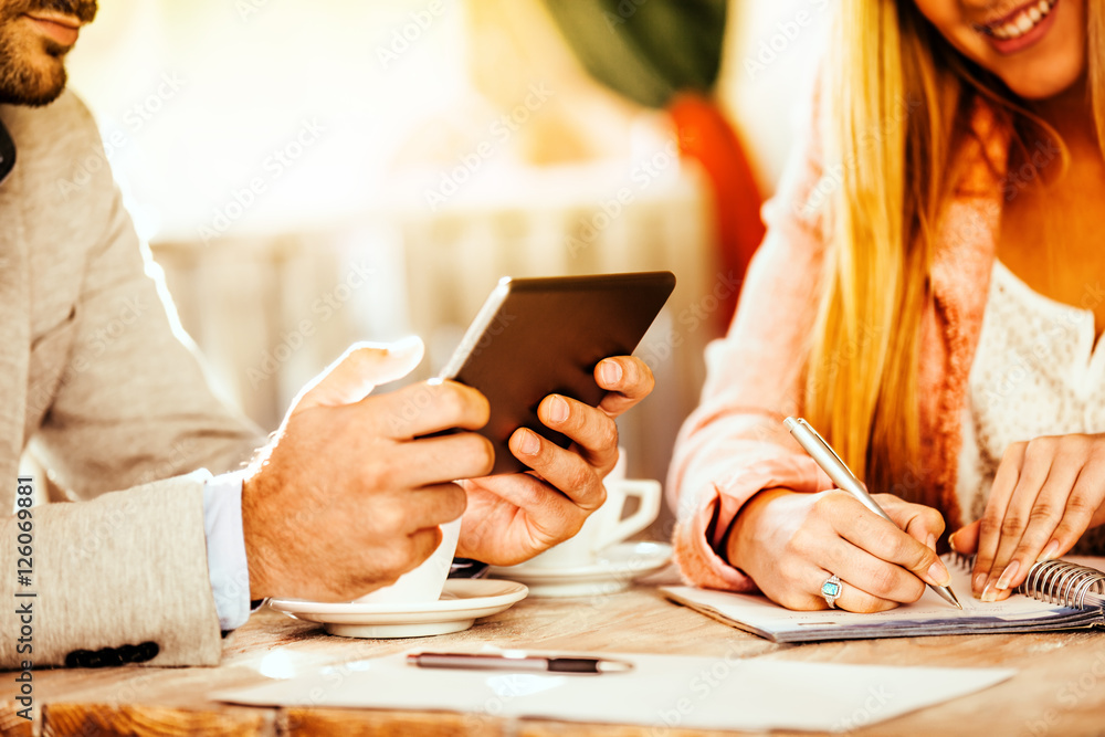 Business meeting in restaurant