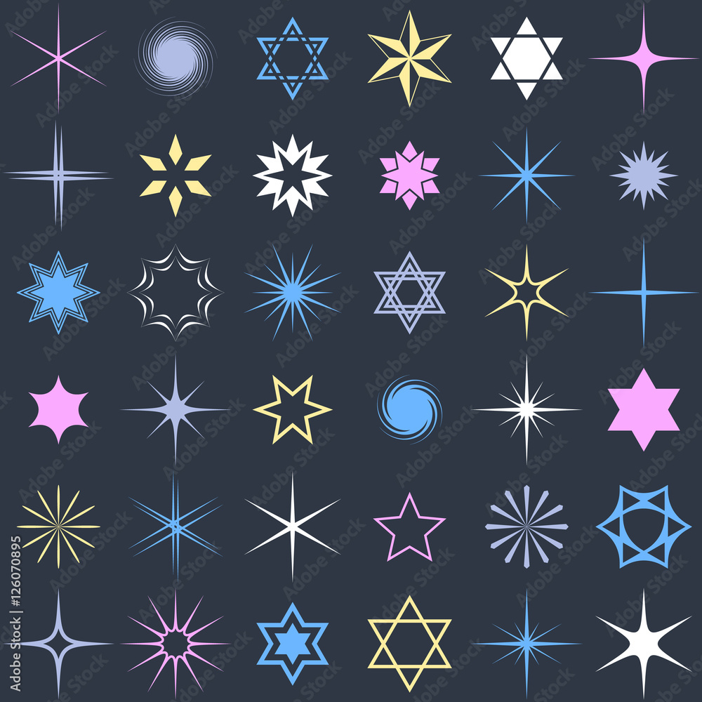 Stars and sparkles design elements Stars and sparkles design elements