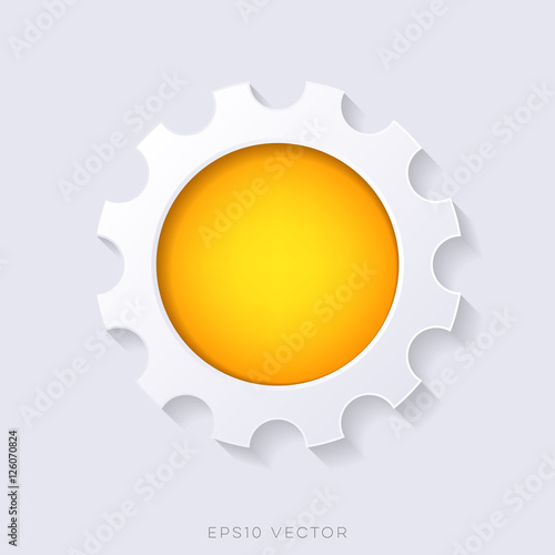 Orange vector 3d web button