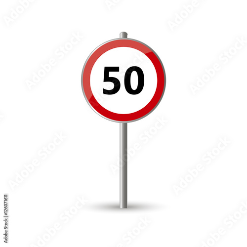 Speed limit fifty Traffic sign vector