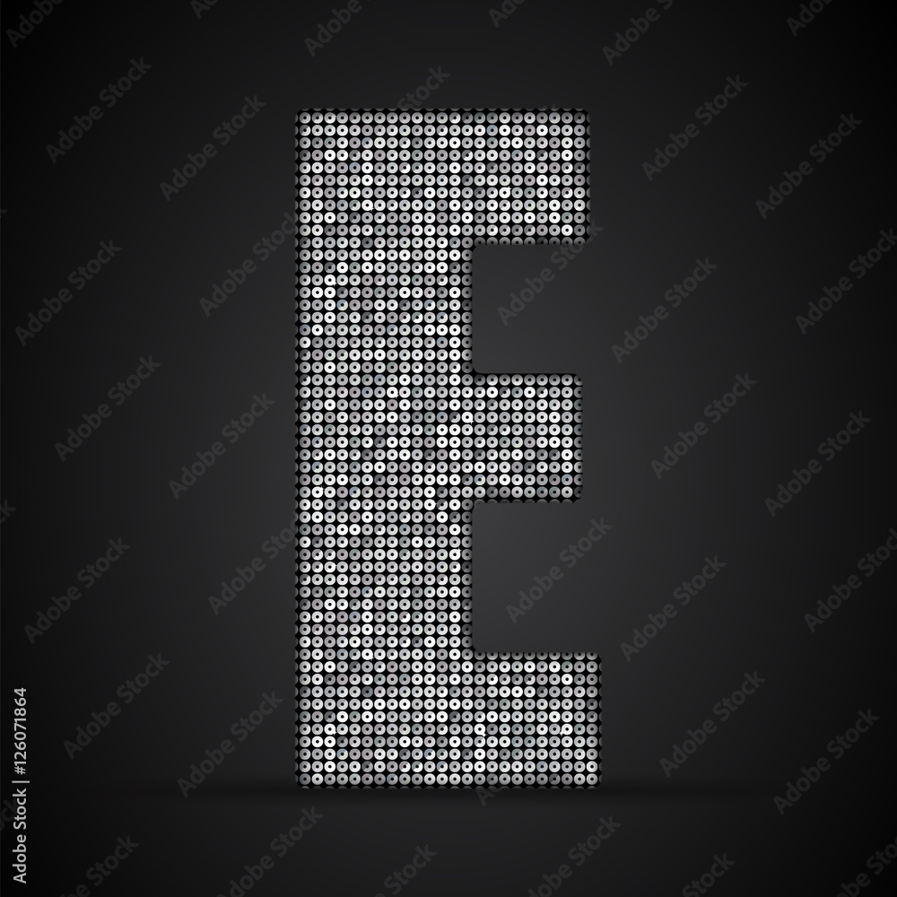 Silver sequins sings. Sequins alphabet. Eps 10. Silver sequins sings. Sequins alphabet. Eps 10.