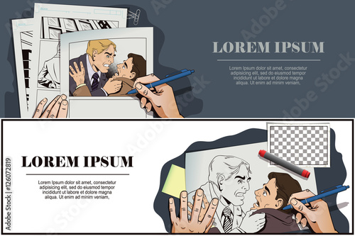 Conflict men. Fight businessman.