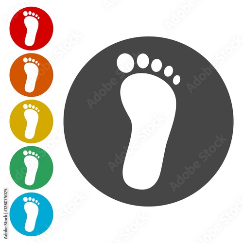 One footprint icons set 