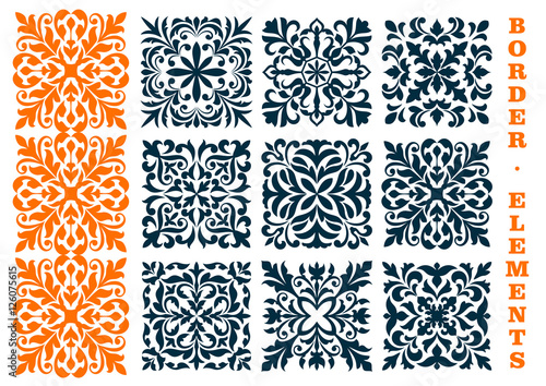 Ornamental openwork floral border patterns