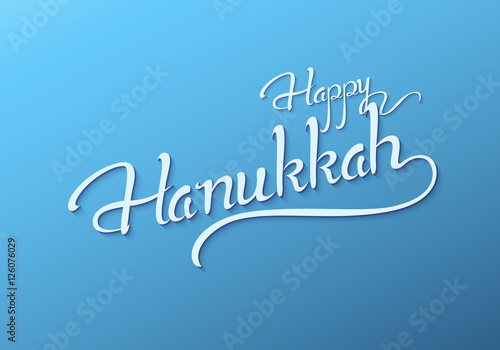 Happy Hanukkah greeting lettering