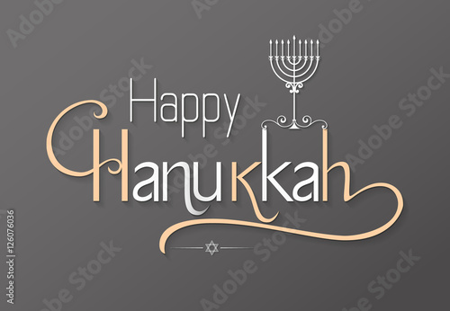 Happy Hanukkah greeting lettering